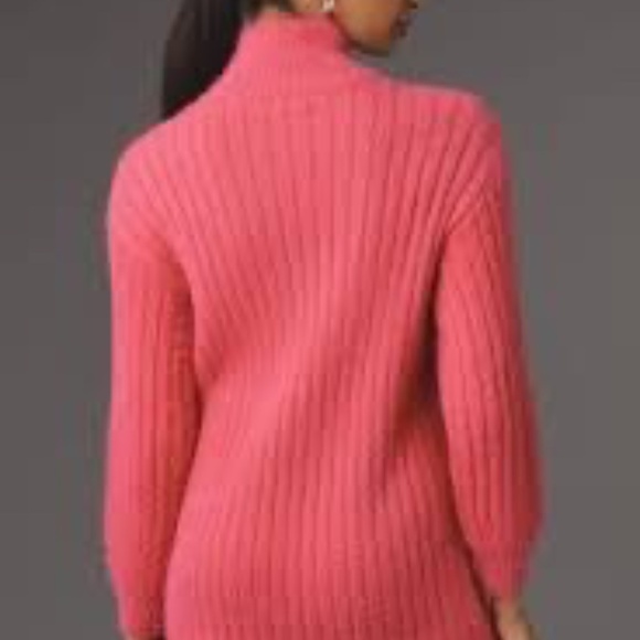 NWT Anthropologie Flat White Fuzzy Turtleneck Dress Small - Picture 4 of 7